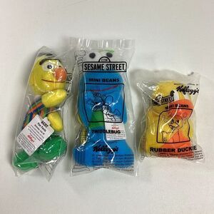 Kelloggs Sesame Street Mini Beans Bert Twiddlebug Rubber Duckie New Sealed